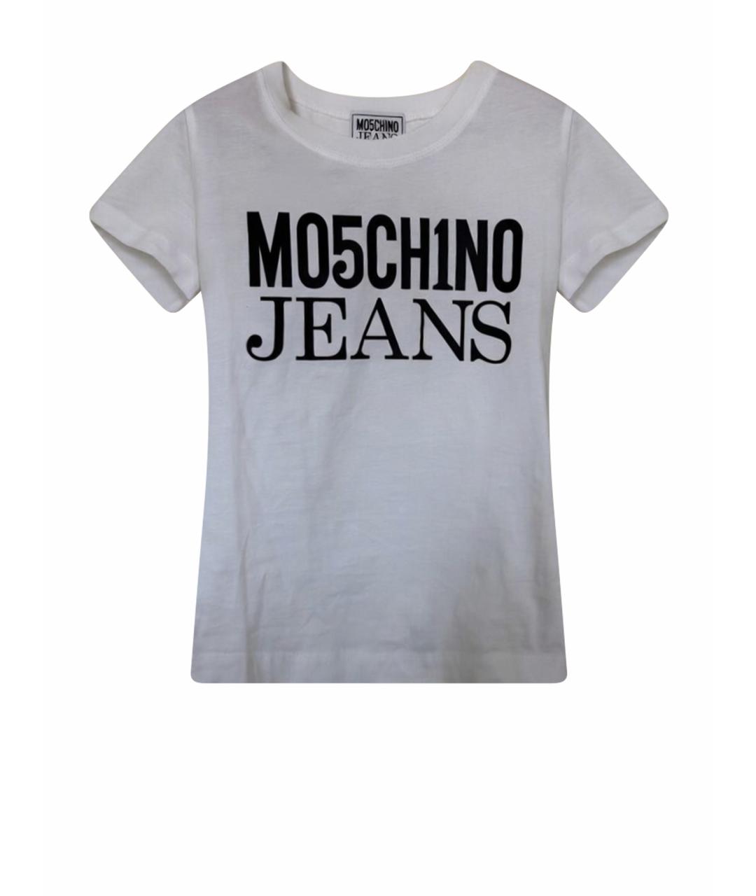 MOSCHINO JEANS Белая хлопковая футболка, фото 1