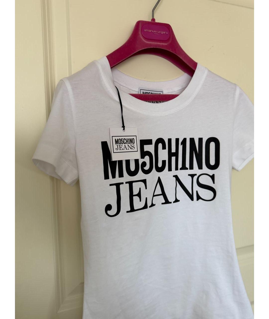 MOSCHINO JEANS Белая хлопковая футболка, фото 6