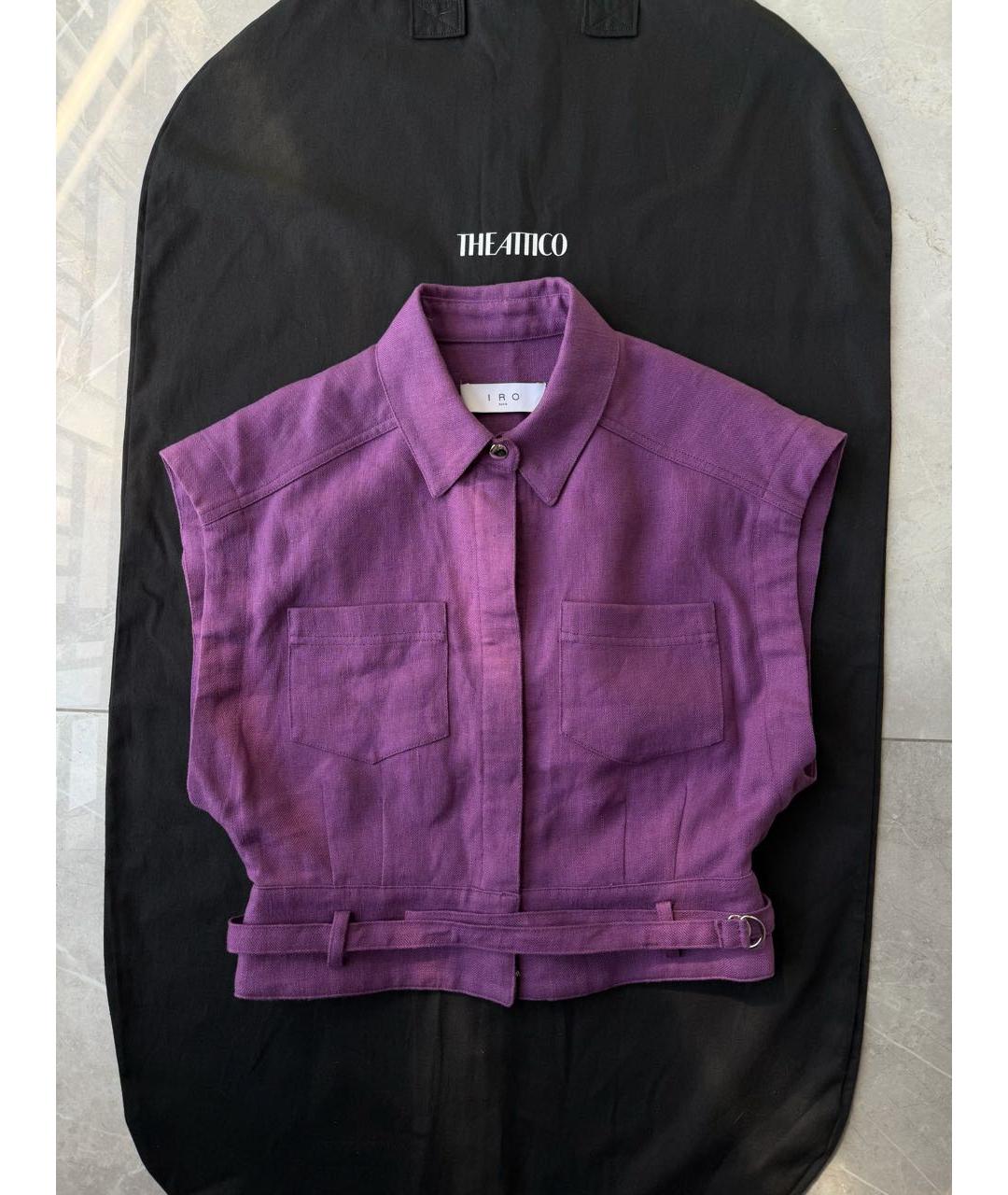 IRO Фиолетовый льняной жилет, фото 2