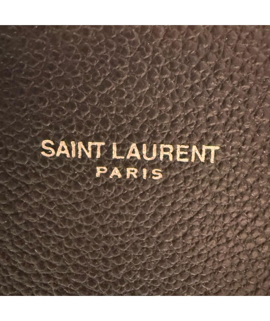 SAINT LAURENT Черная кожаная сумка через плечо, фото 5