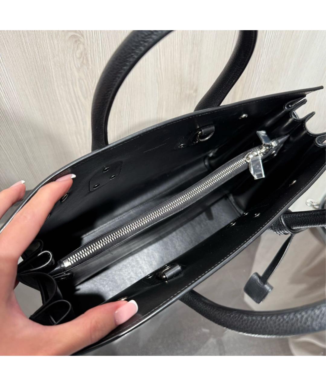 SAINT LAURENT Черная кожаная сумка через плечо, фото 7