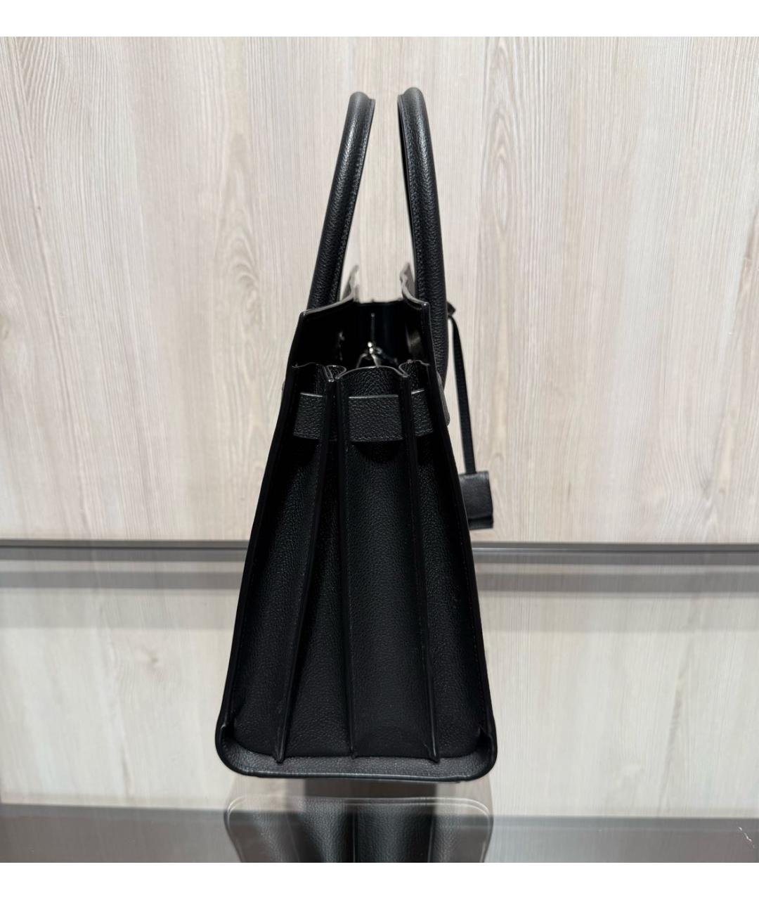 SAINT LAURENT Черная кожаная сумка через плечо, фото 3