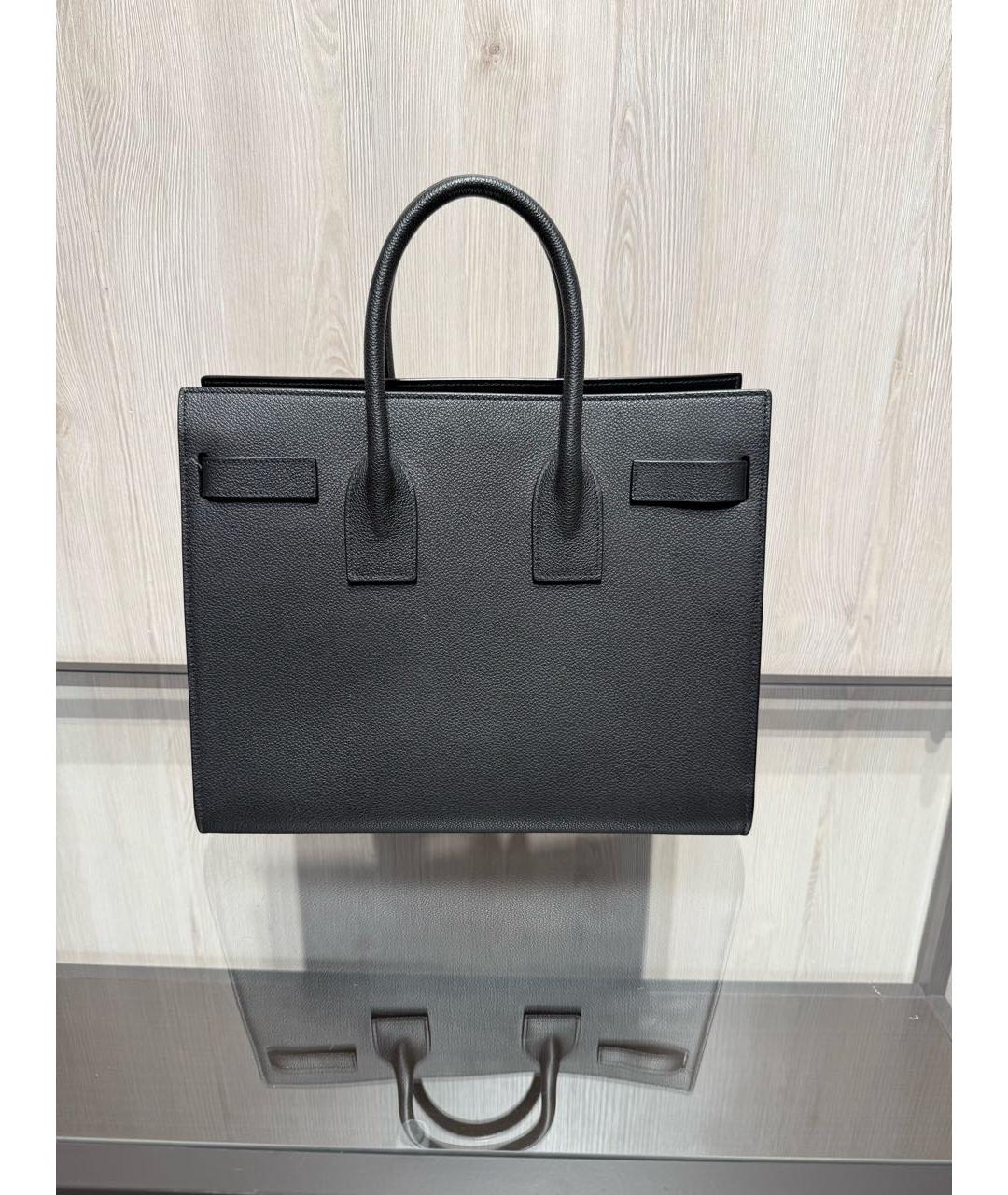 SAINT LAURENT Черная кожаная сумка через плечо, фото 4