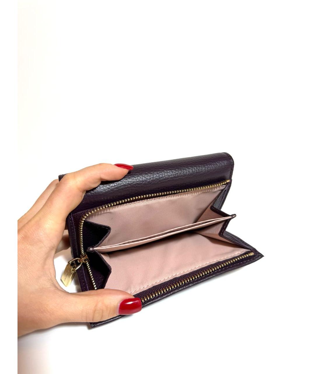 COCCINELLE Фиолетовый кожаный кошелек, фото 7