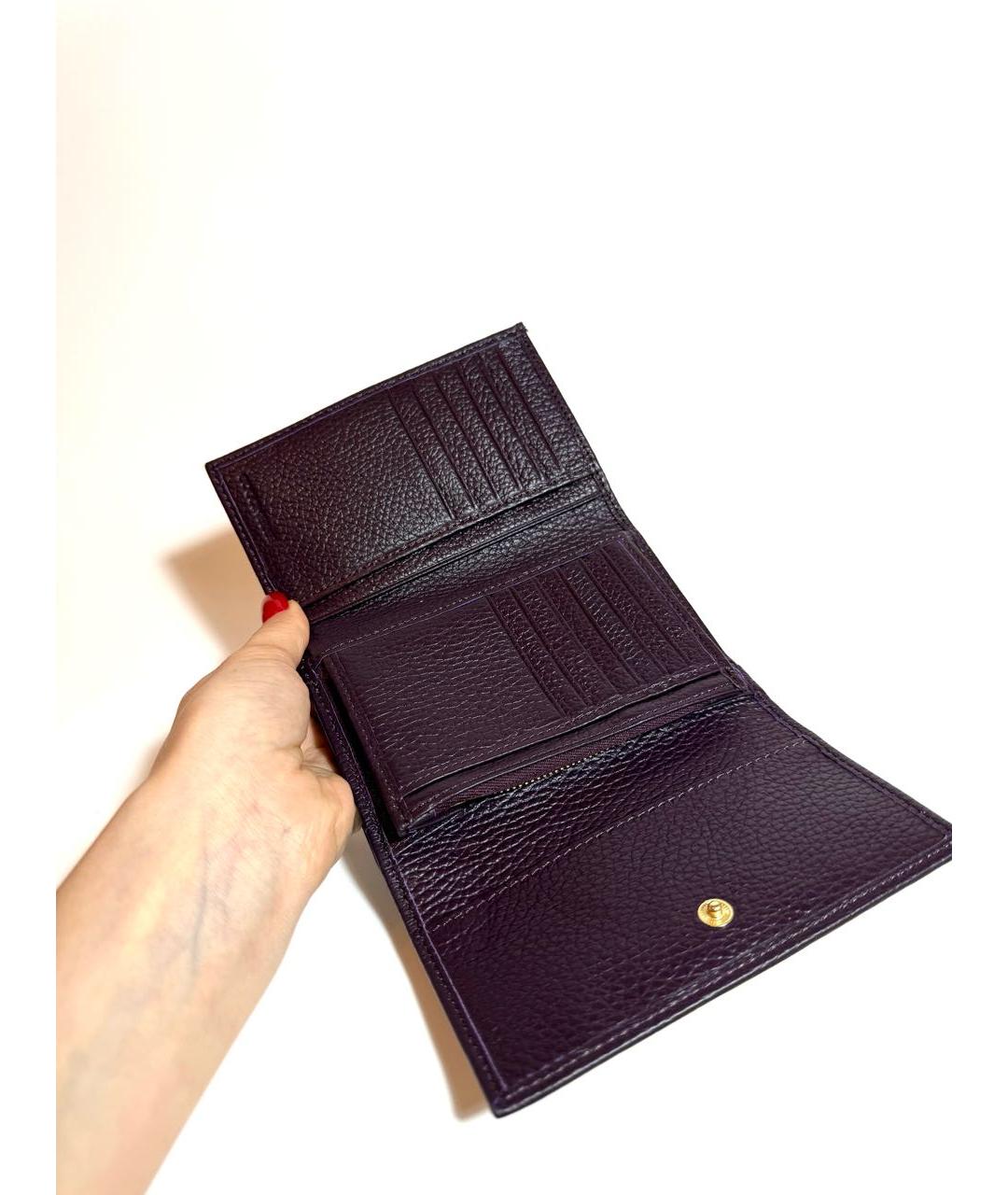 COCCINELLE Фиолетовый кожаный кошелек, фото 4