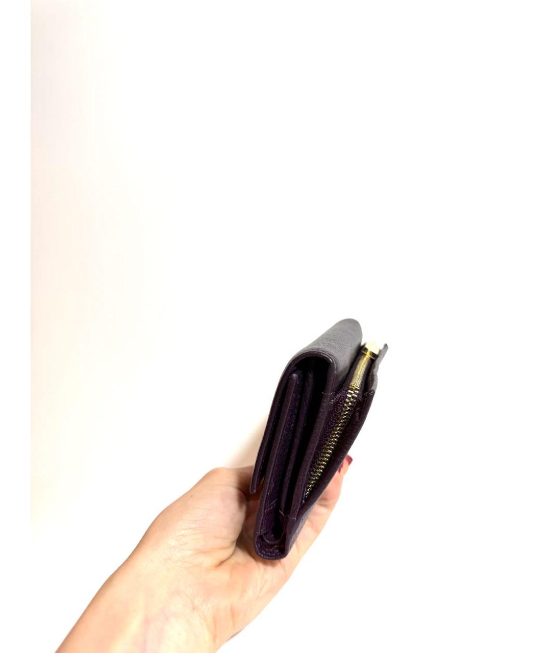 COCCINELLE Фиолетовый кожаный кошелек, фото 3