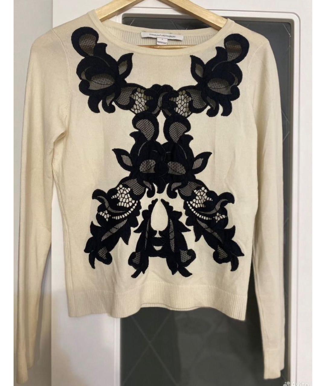 DIANE VON FURSTENBERG Бежевый шерстяной джемпер / свитер, фото 7