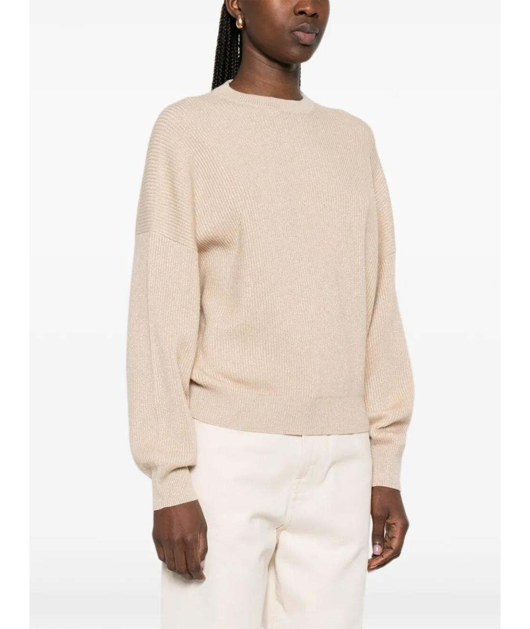 BRUNELLO CUCINELLI Бежевый кашемировый джемпер / свитер, фото 2