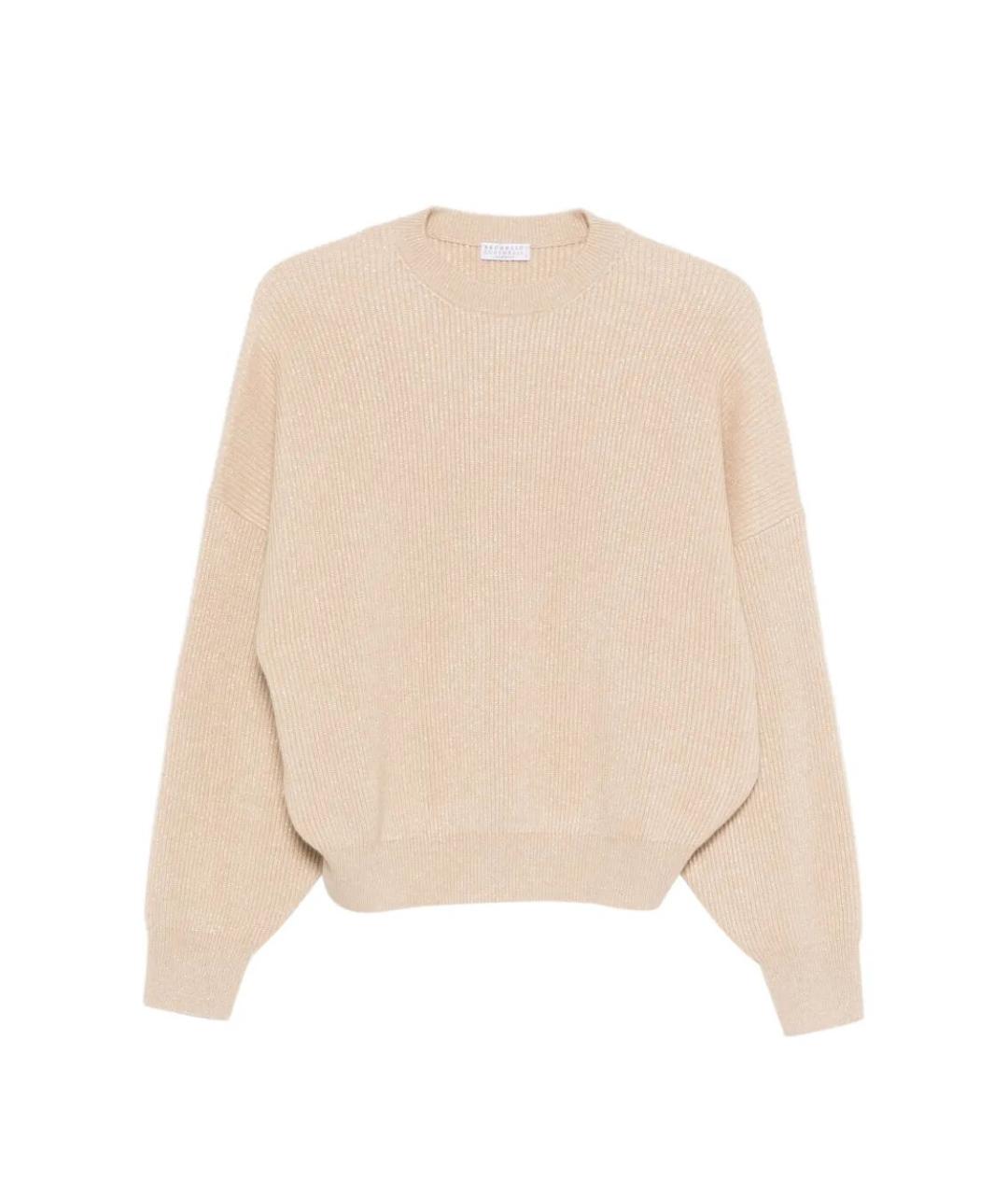 BRUNELLO CUCINELLI Бежевый кашемировый джемпер / свитер, фото 1