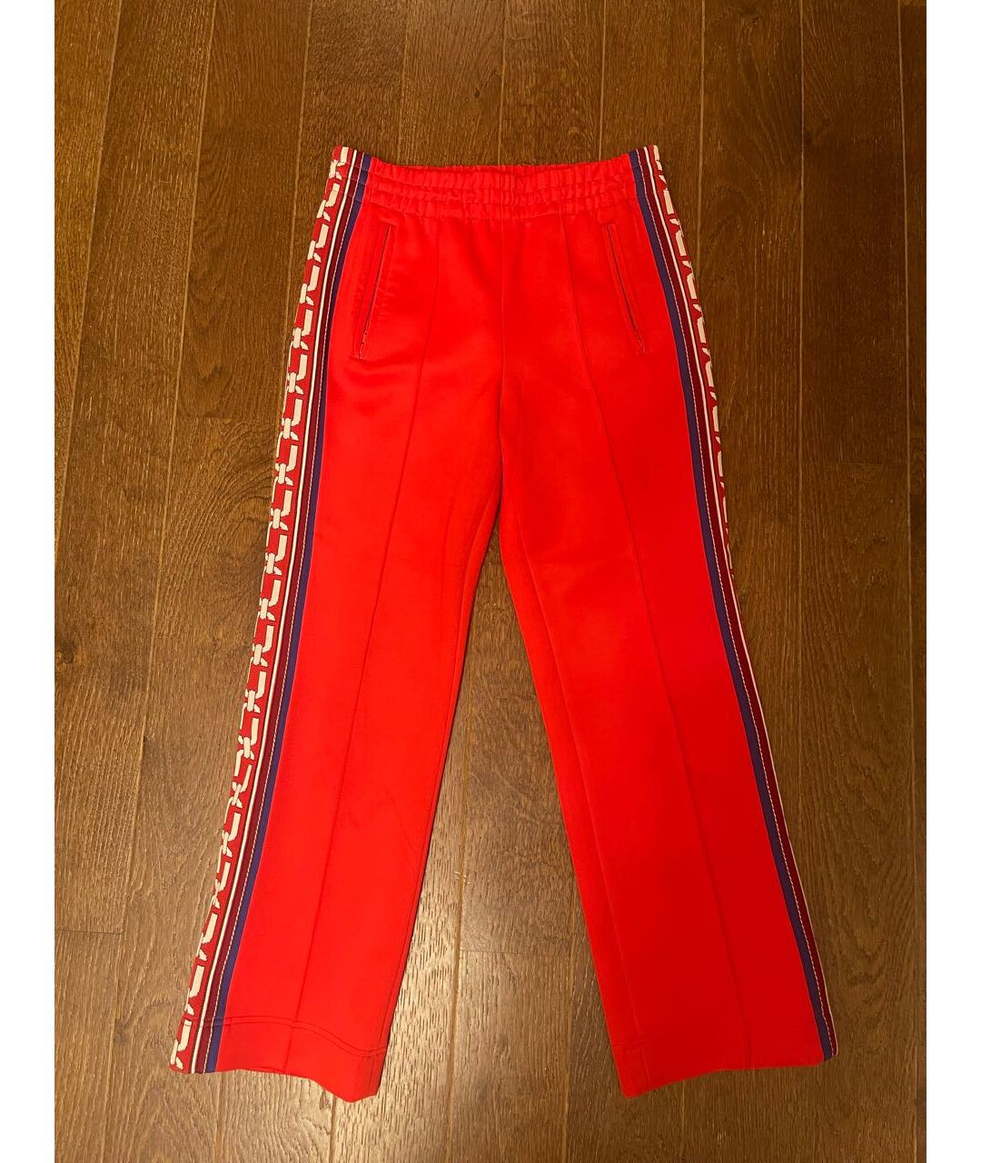 MARC JACOBS Красные полиэстеровые прямые брюки, фото 7