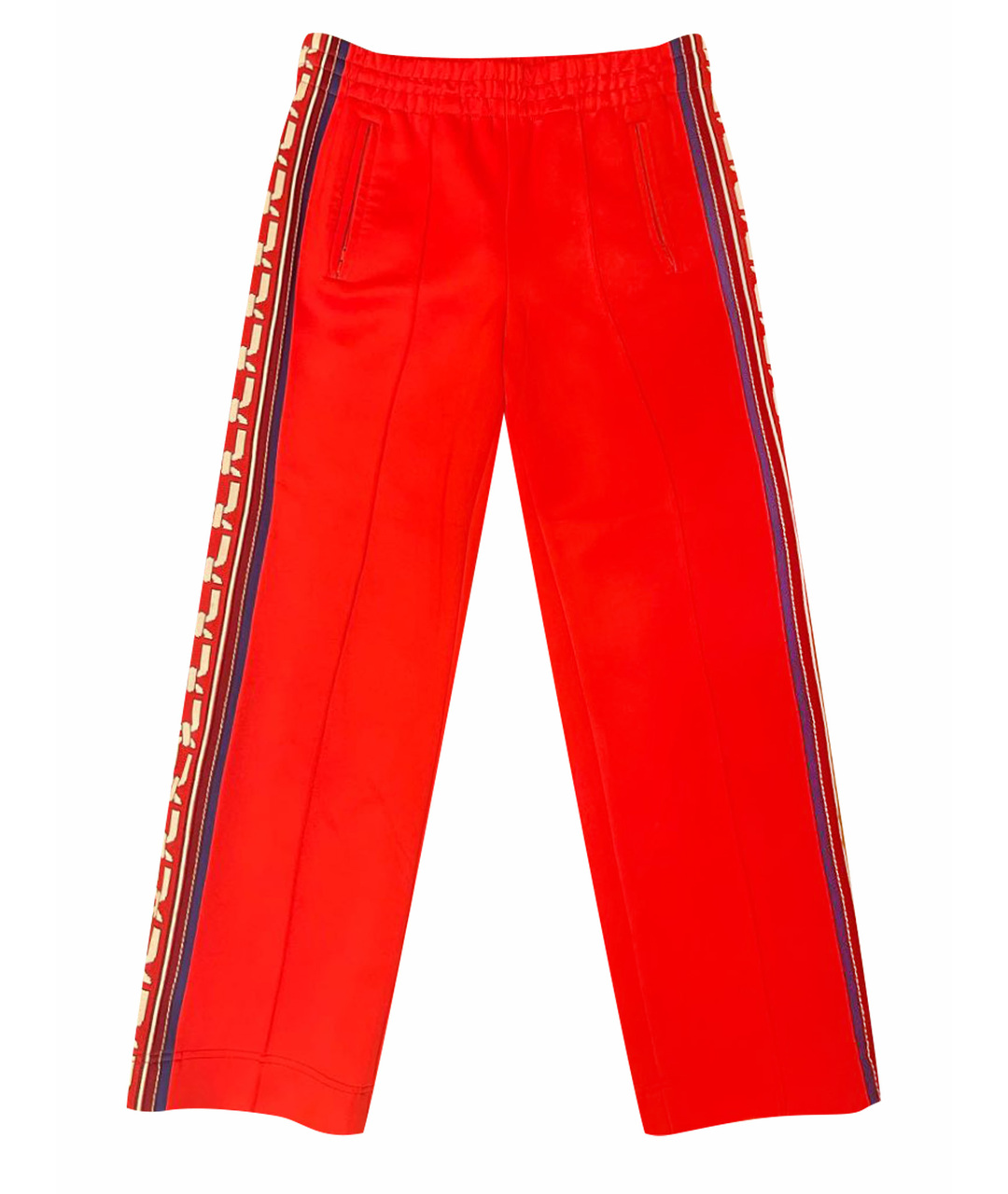 MARC JACOBS Красные полиэстеровые прямые брюки, фото 1