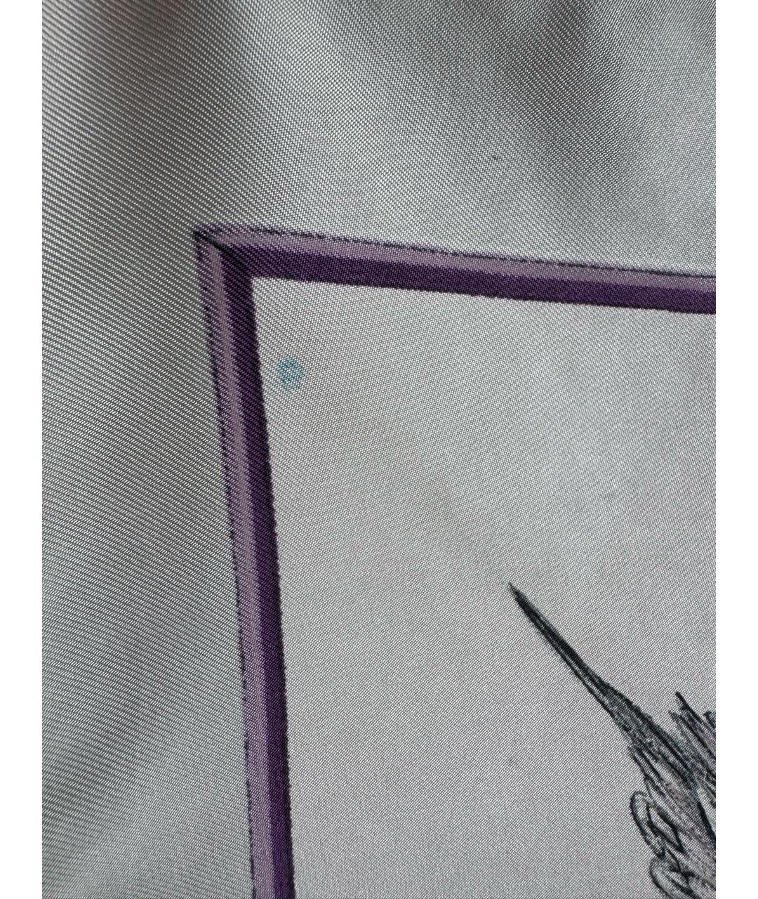 HERMES Белый шелковый платок, фото 4