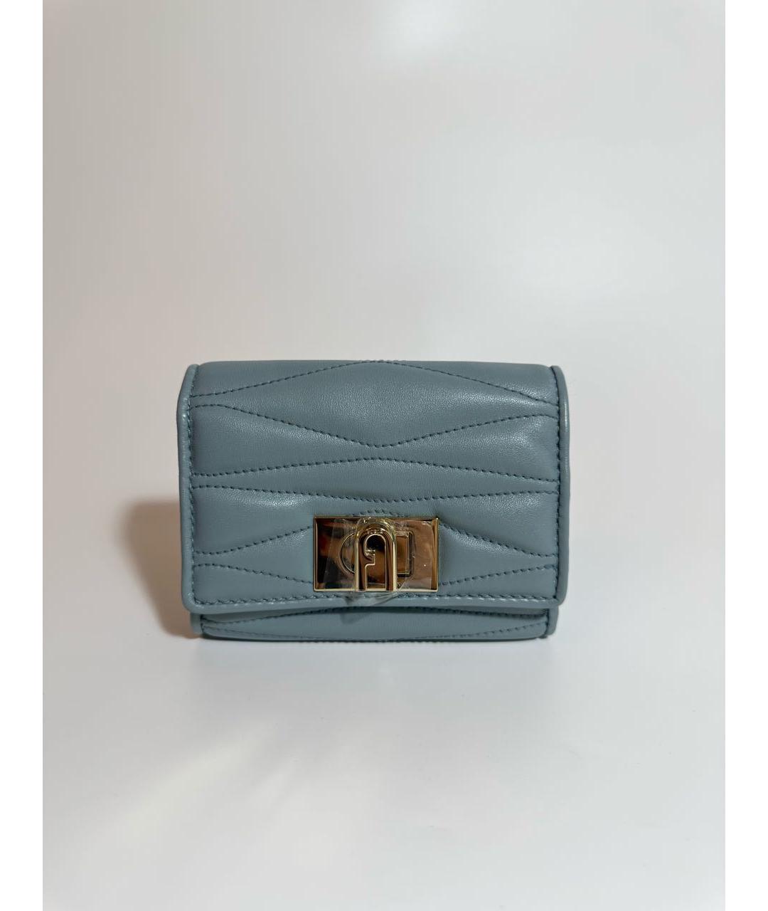 FURLA Голубой кожаный кошелек, фото 6