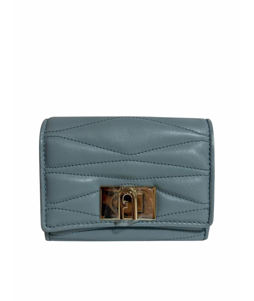 FURLA Голубой кожаный кошелек, фото 1