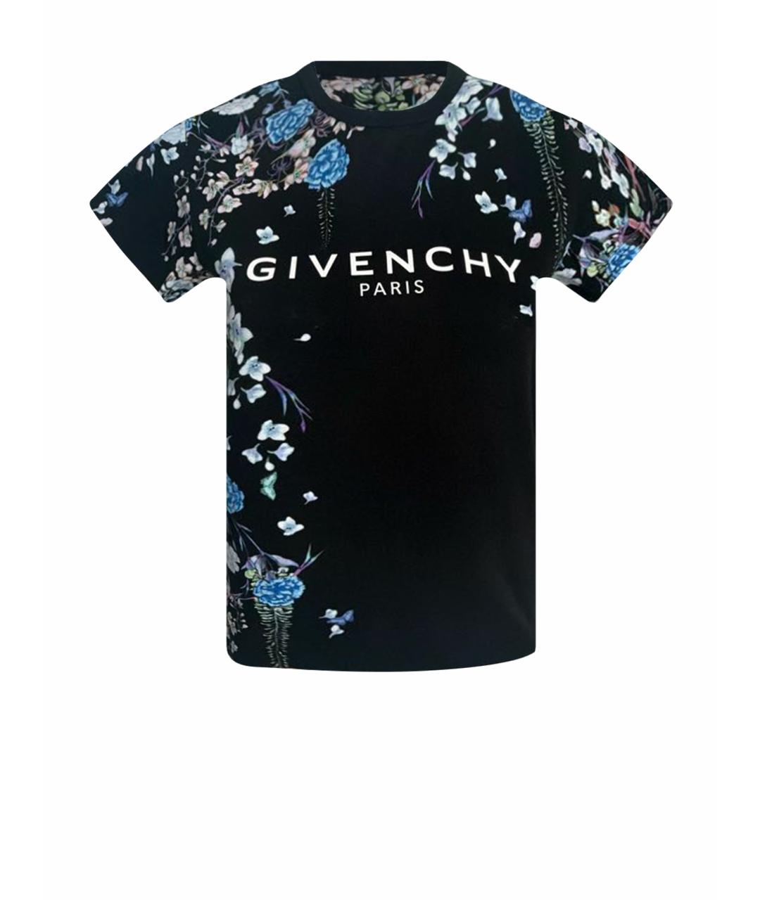 GIVENCHY Черная хлопко-эластановая футболка, фото 1