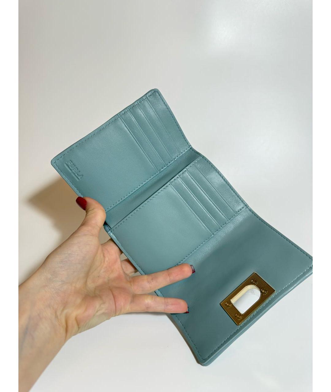 COCCINELLE Голубой кожаный кошелек, фото 3