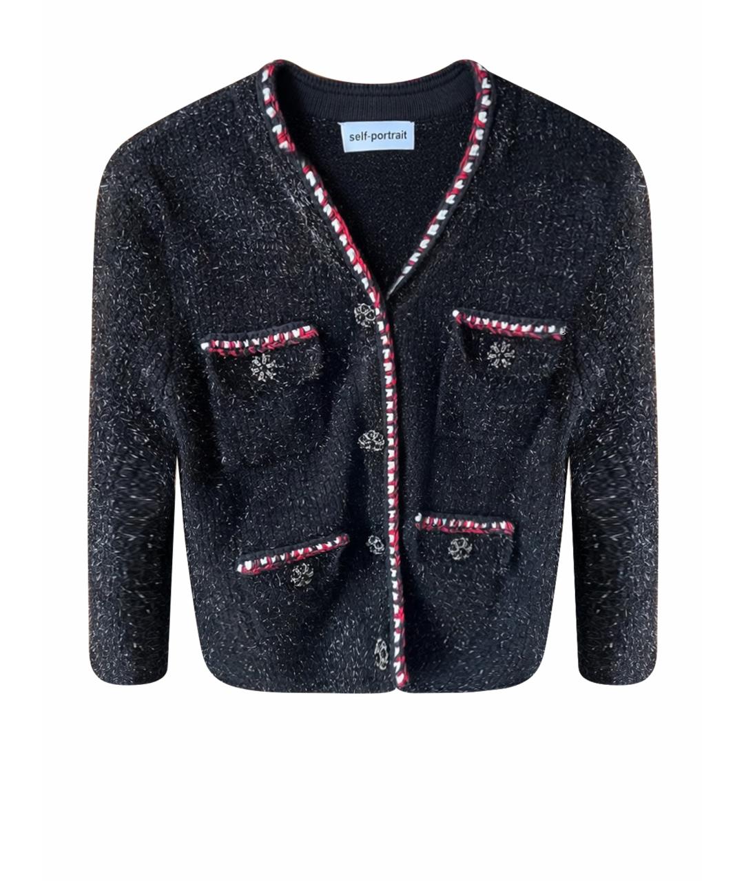 SELF-PORTRAIT Черный шерстяной кардиган, фото 1