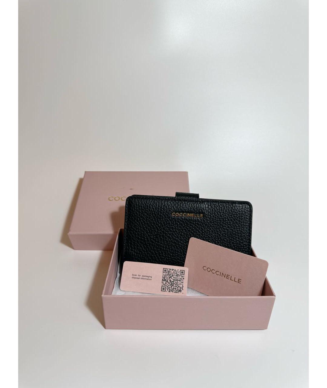 COCCINELLE Черный кожаный кошелек, фото 7