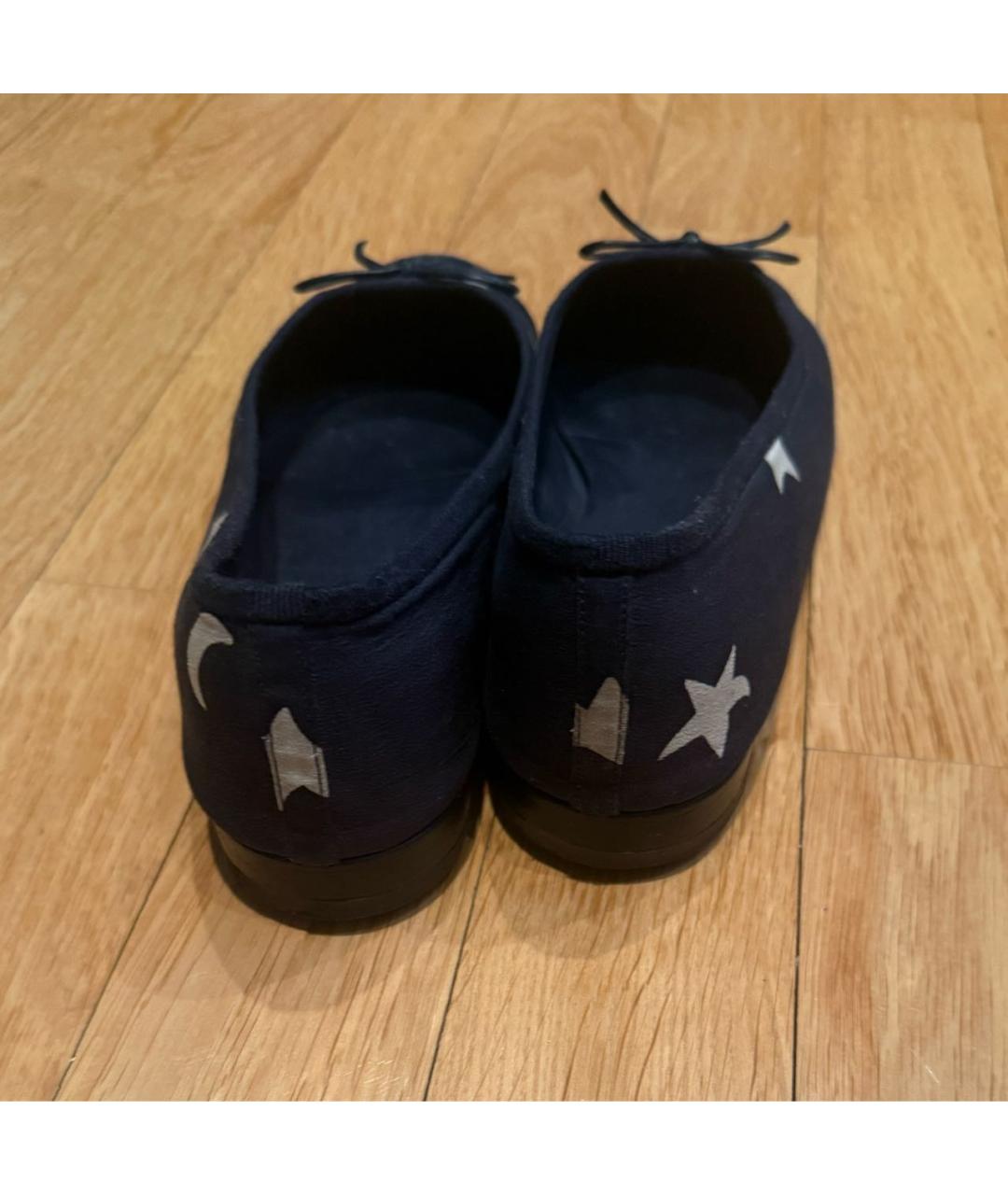 CHANEL Темно-синие текстильные балетки, фото 3