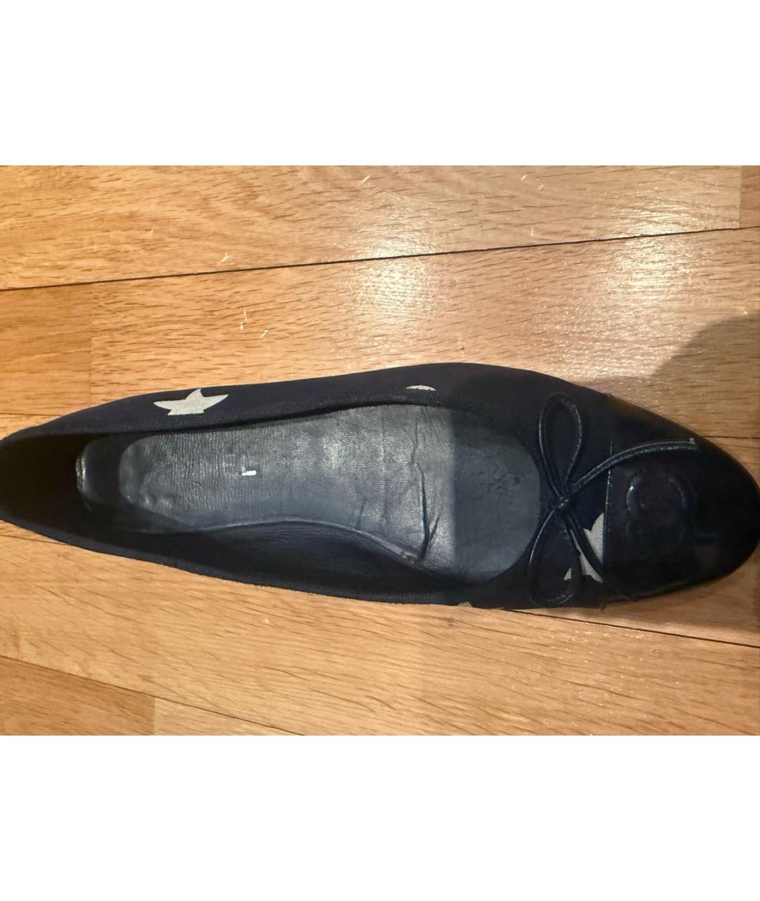 CHANEL Темно-синие текстильные балетки, фото 6