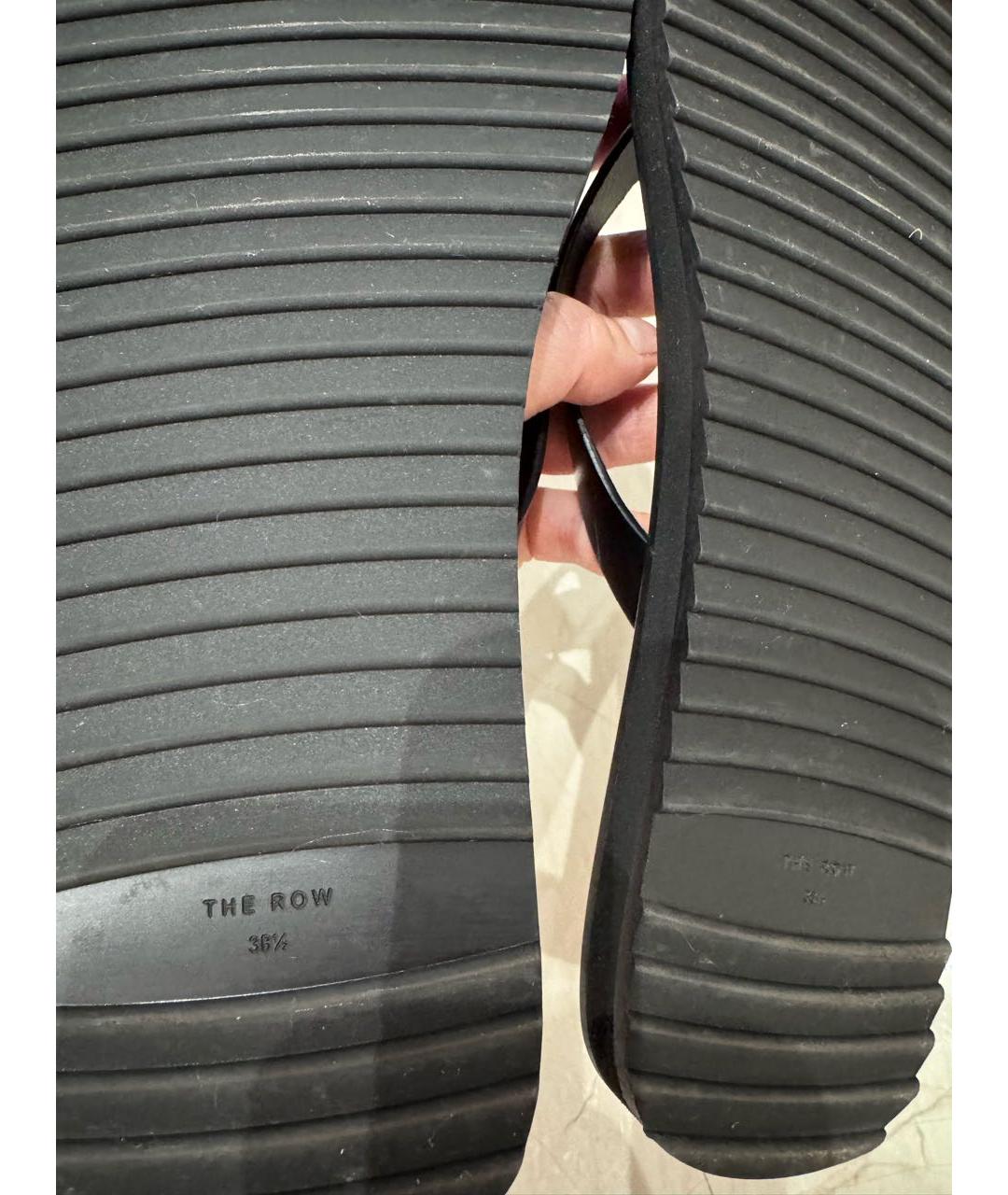 THE ROW Черные кожаные шлепанцы, фото 5