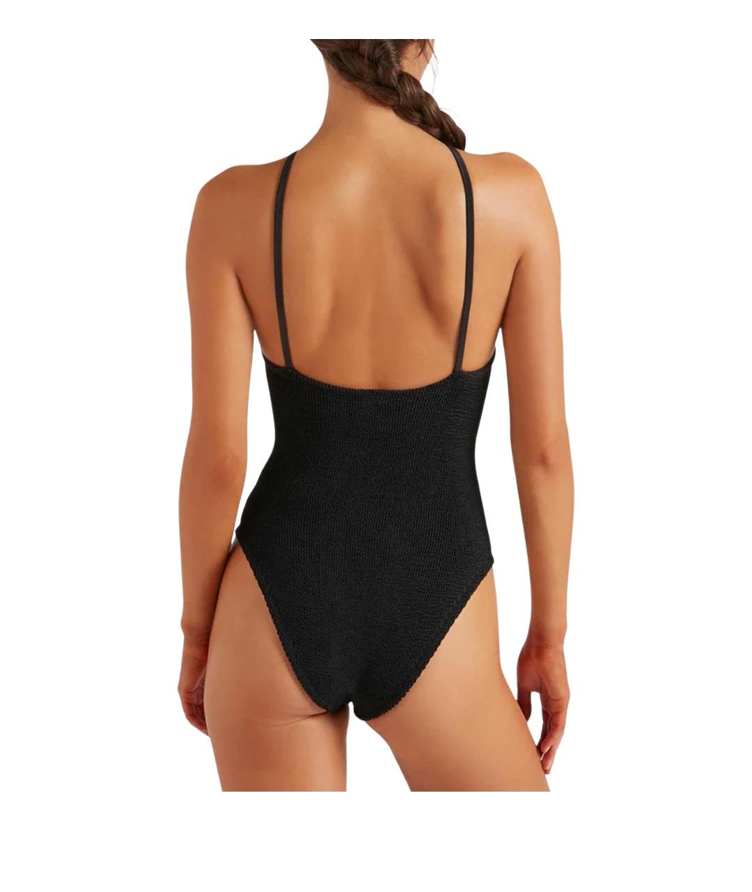 HUNZA G Черный полиамидовый купальник, фото 4