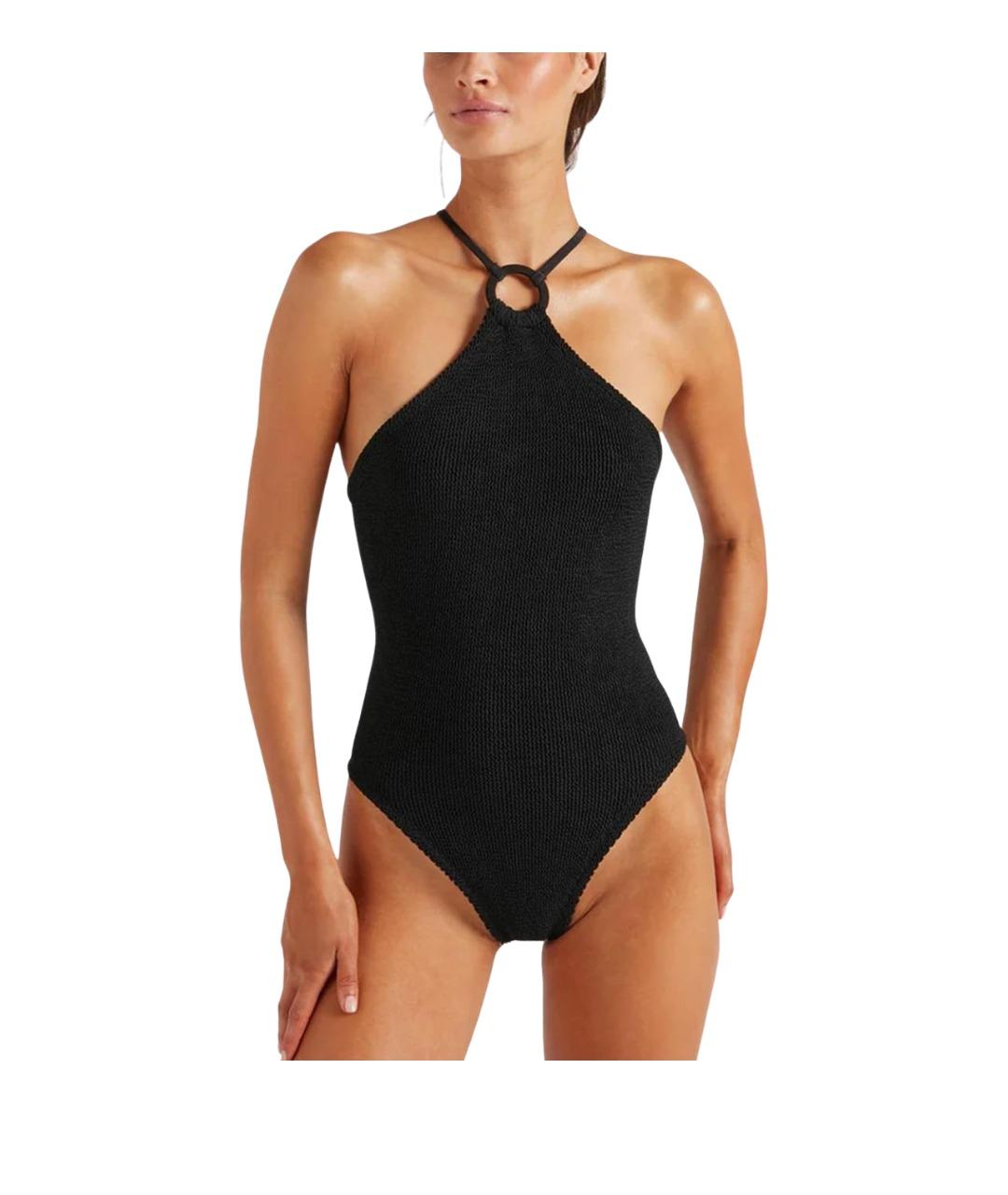 HUNZA G Черный полиамидовый купальник, фото 3