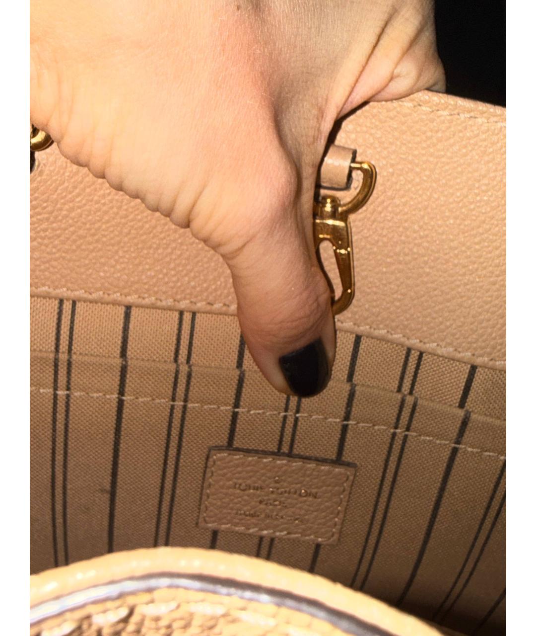 LOUIS VUITTON Бежевая кожаная сумка через плечо, фото 8