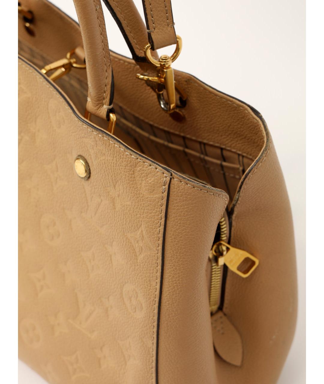 LOUIS VUITTON Бежевая кожаная сумка через плечо, фото 3