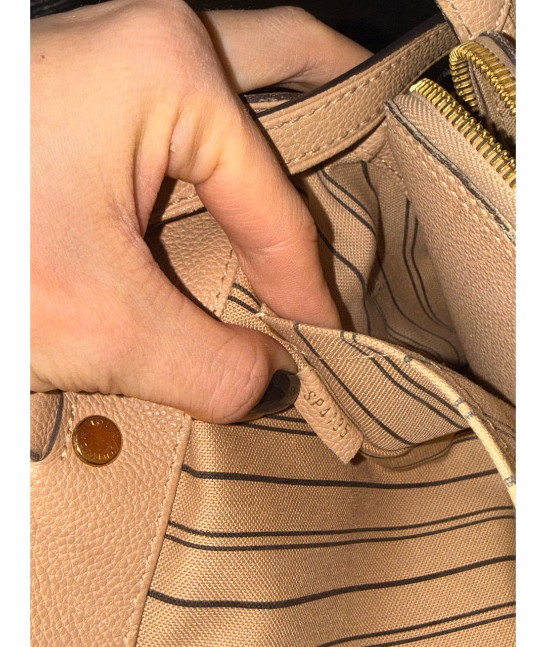 LOUIS VUITTON Бежевая кожаная сумка через плечо, фото 7