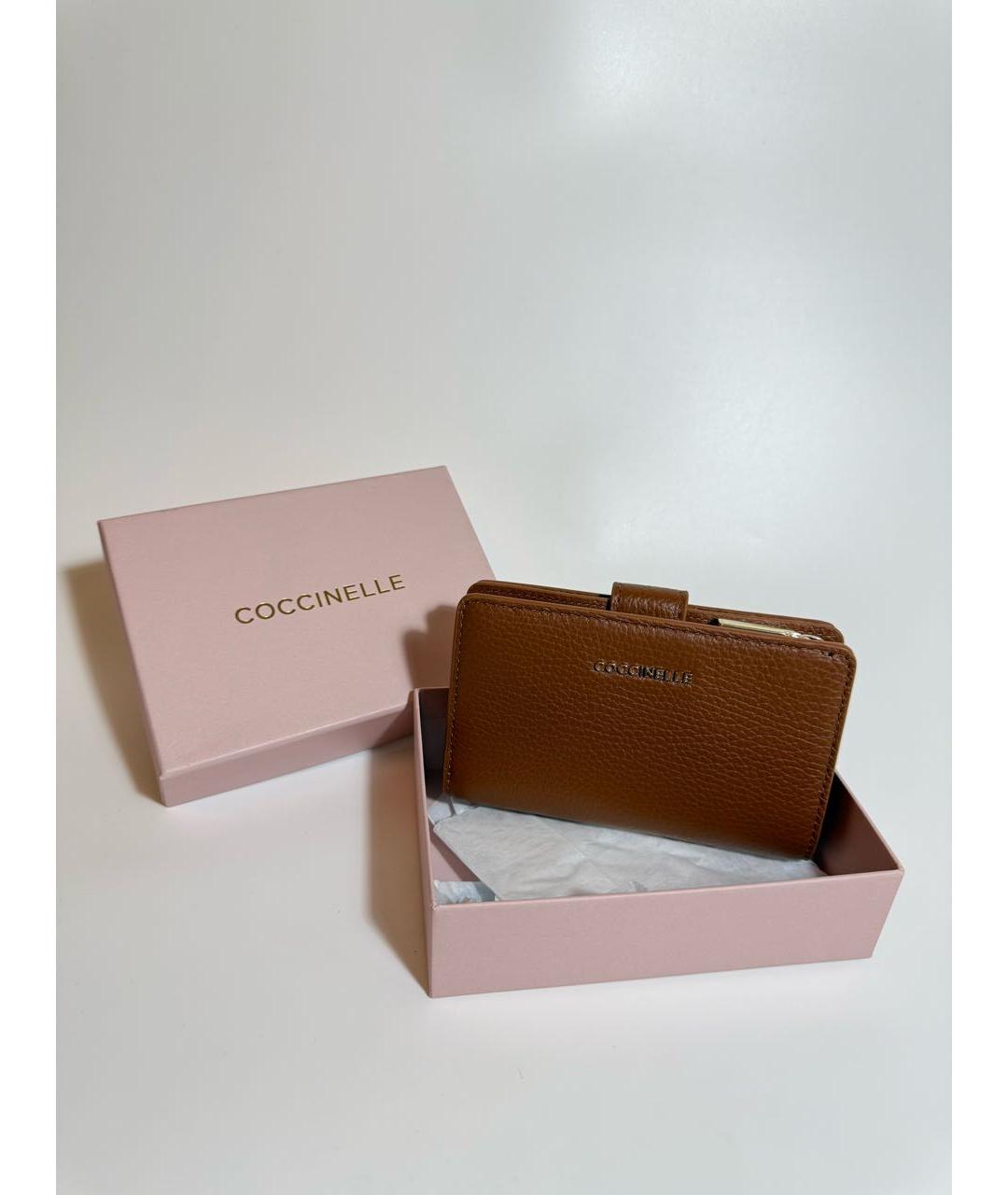 COCCINELLE Коричневый кожаный кошелек, фото 7