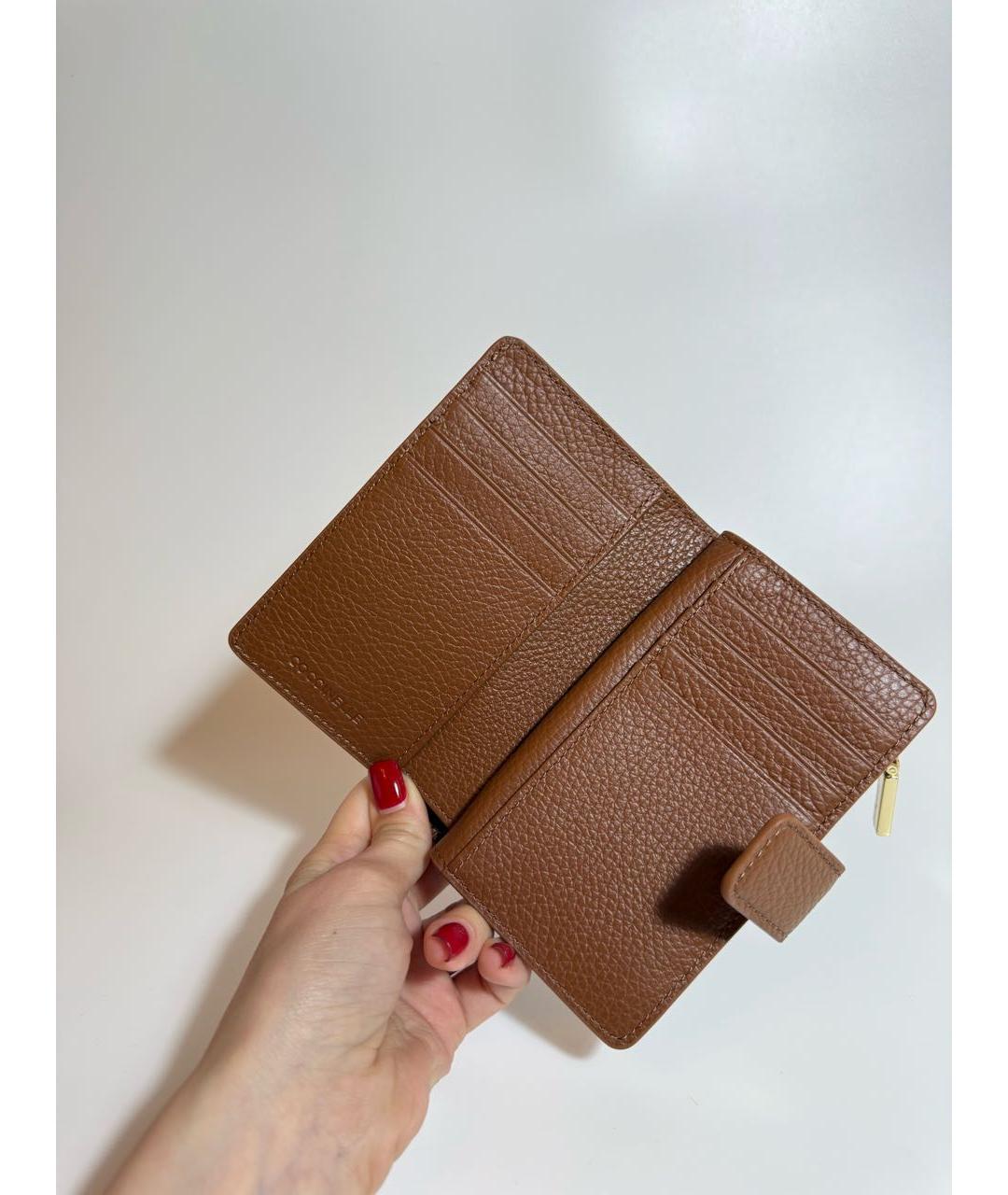 COCCINELLE Коричневый кожаный кошелек, фото 4