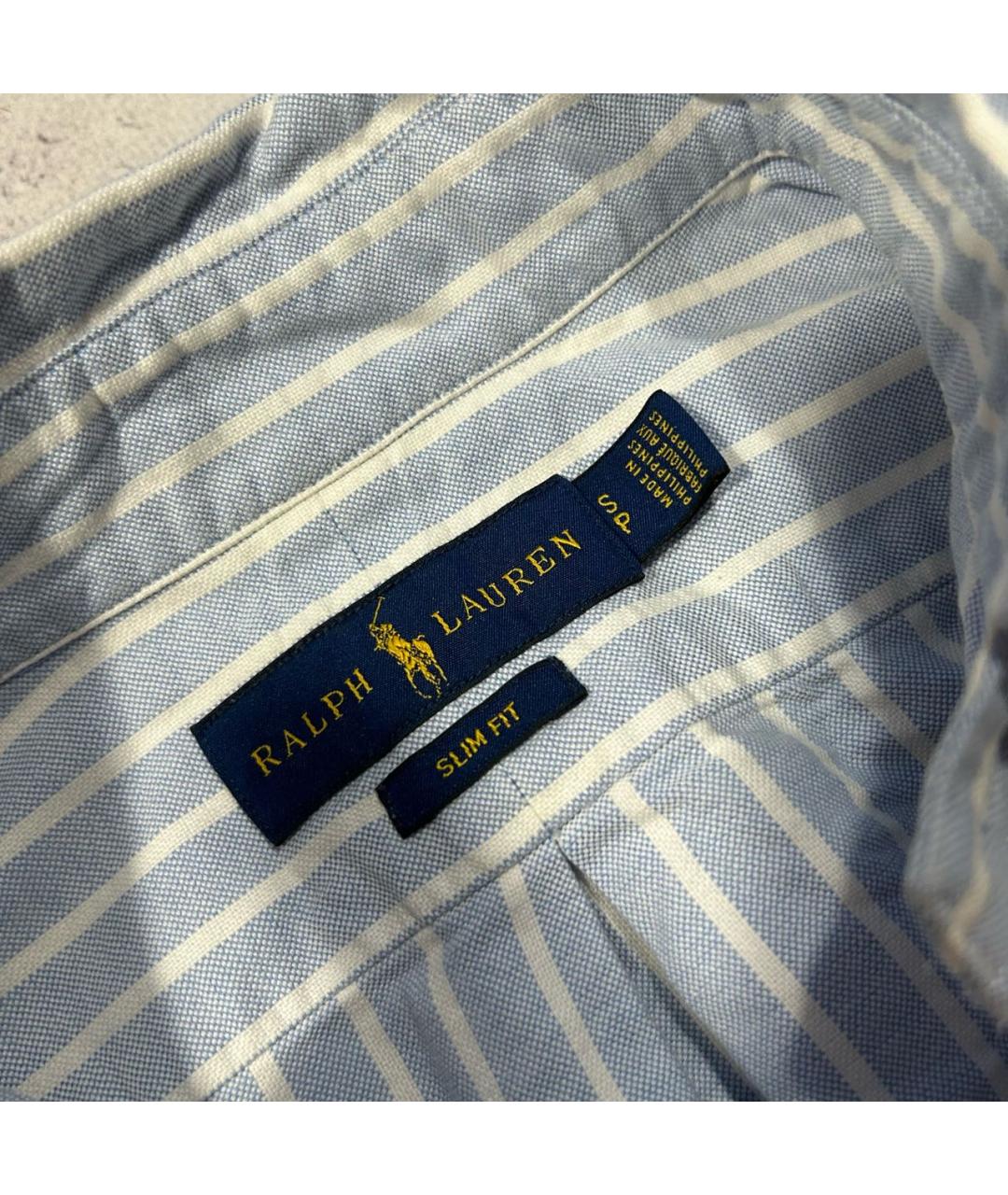 POLO RALPH LAUREN Голубая хлопковая классическая рубашка, фото 4