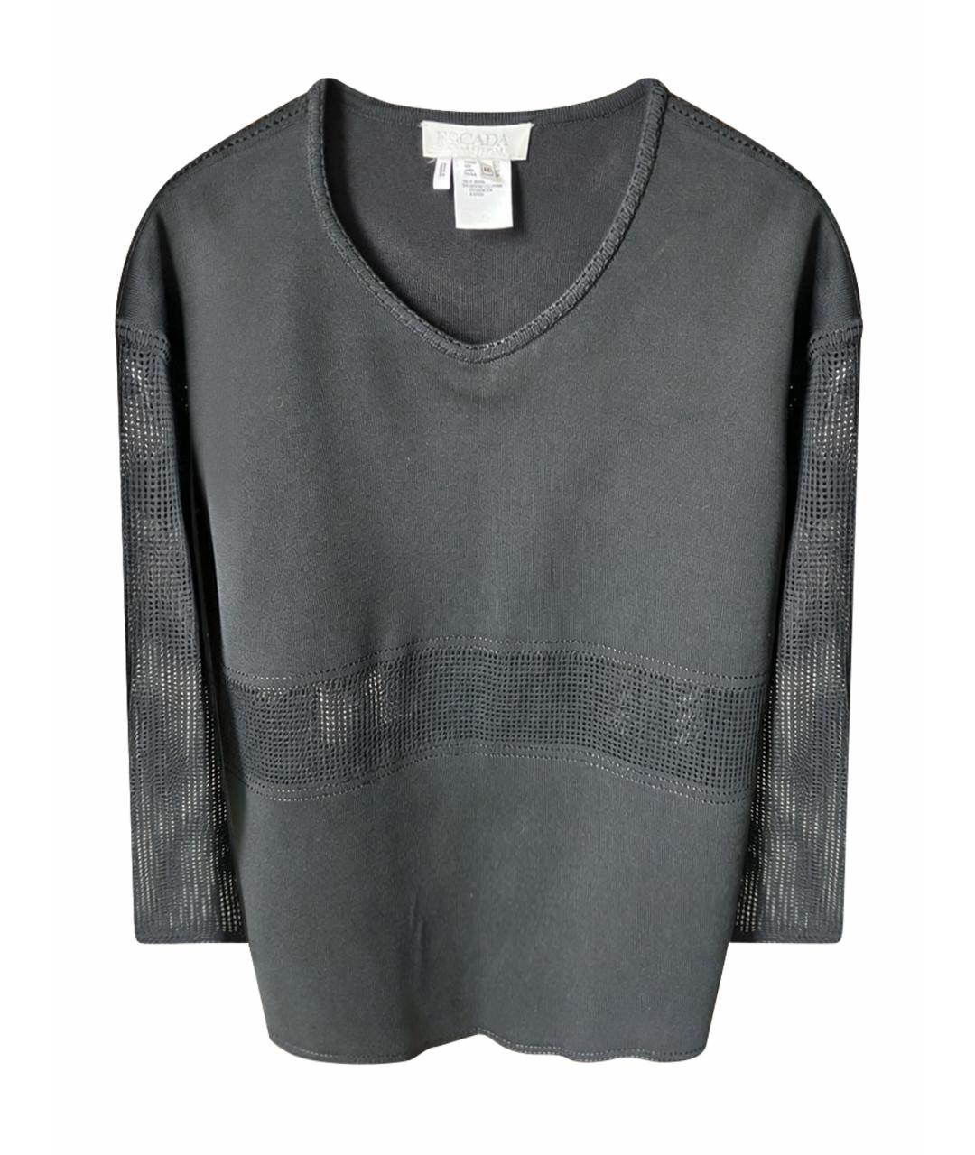 ESCADA Черный хлопко-эластановый джемпер / свитер, фото 1