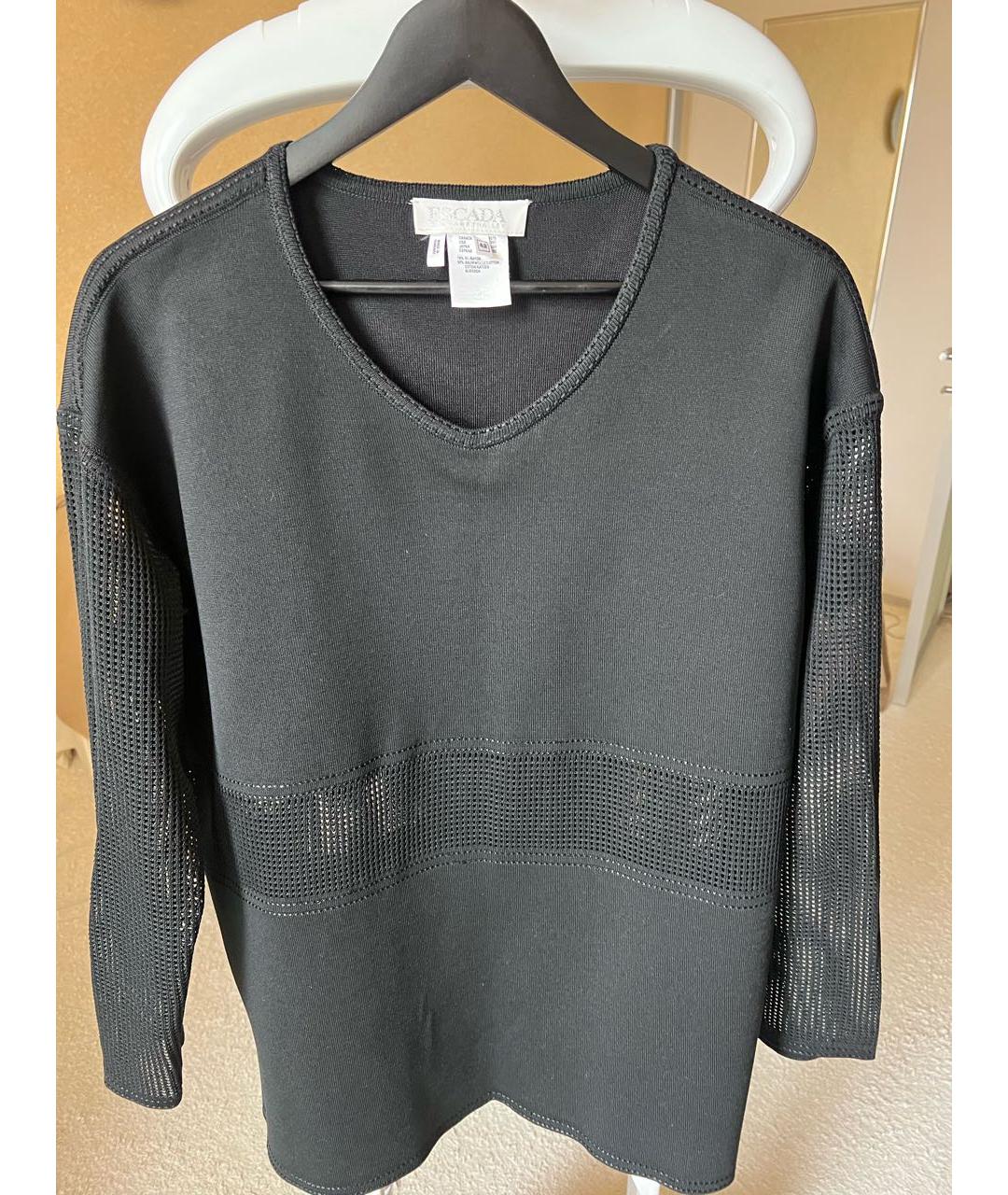 ESCADA Черный хлопко-эластановый джемпер / свитер, фото 5