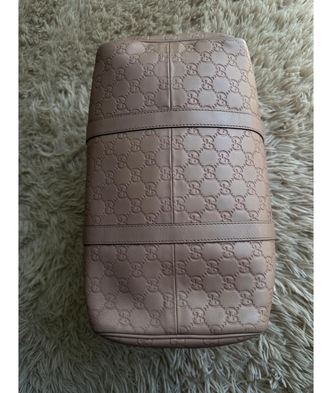 GUCCI Розовая кожаная сумка с короткими ручками, фото 4