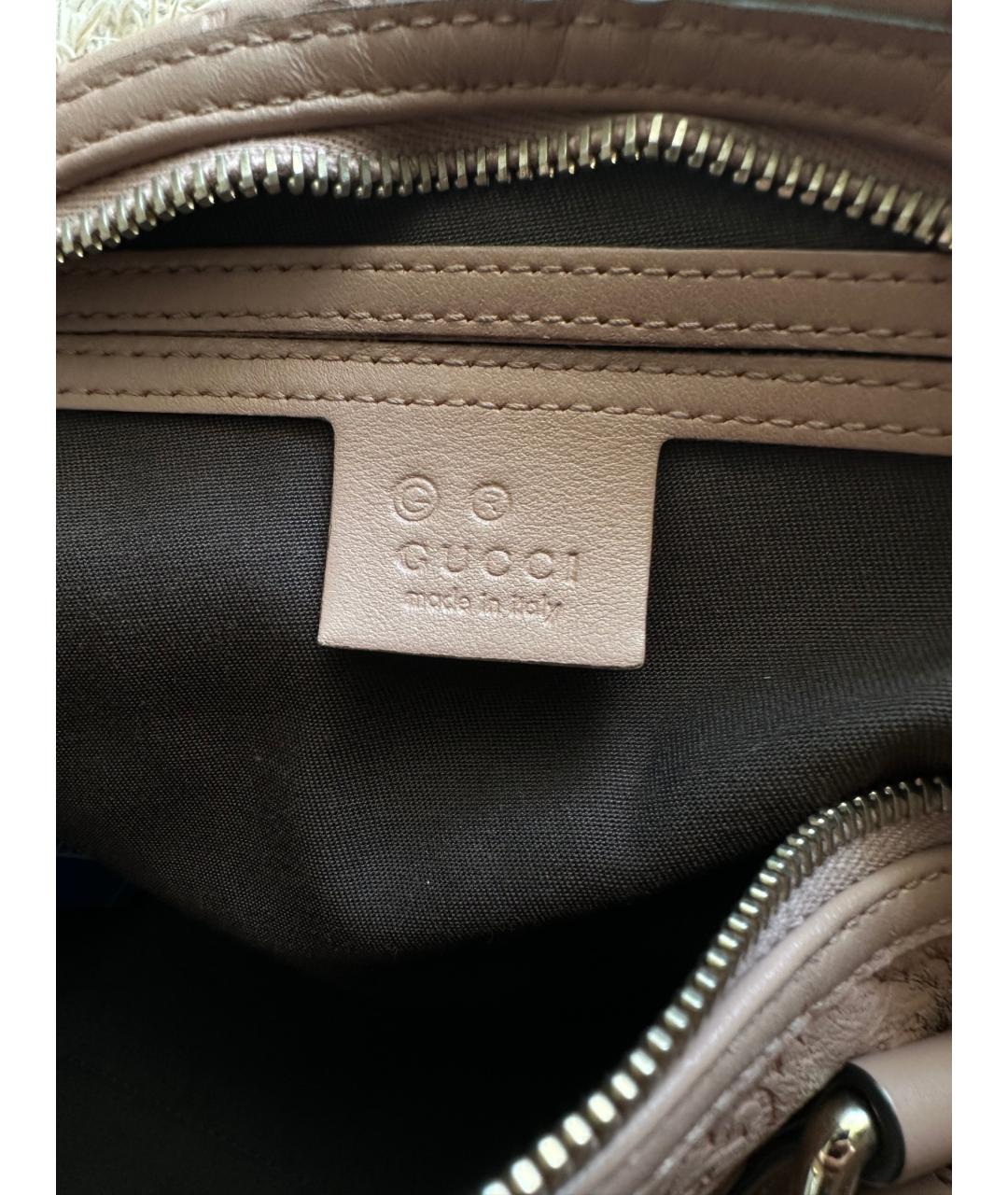 GUCCI Розовая кожаная сумка с короткими ручками, фото 6