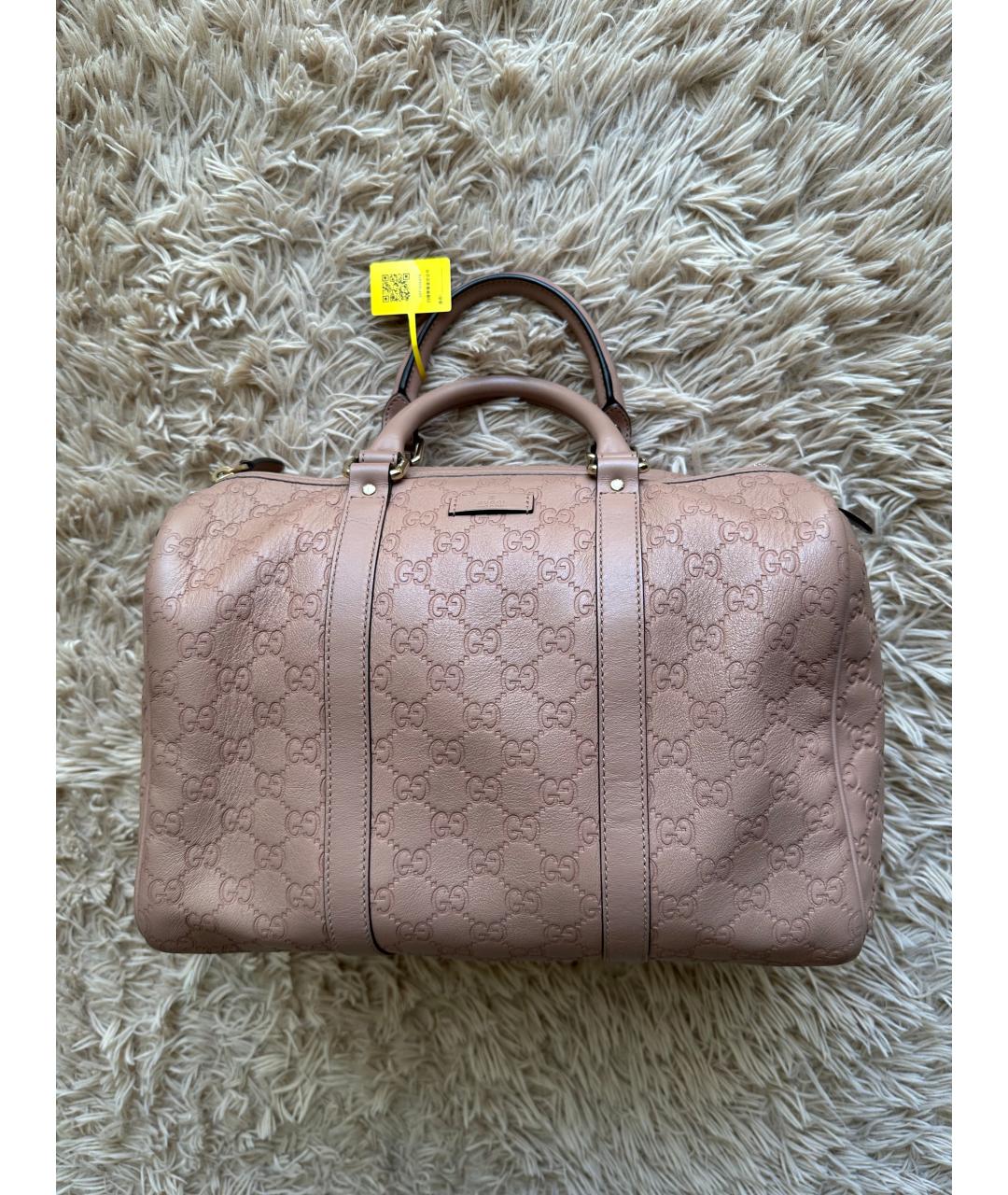 GUCCI Розовая кожаная сумка с короткими ручками, фото 8