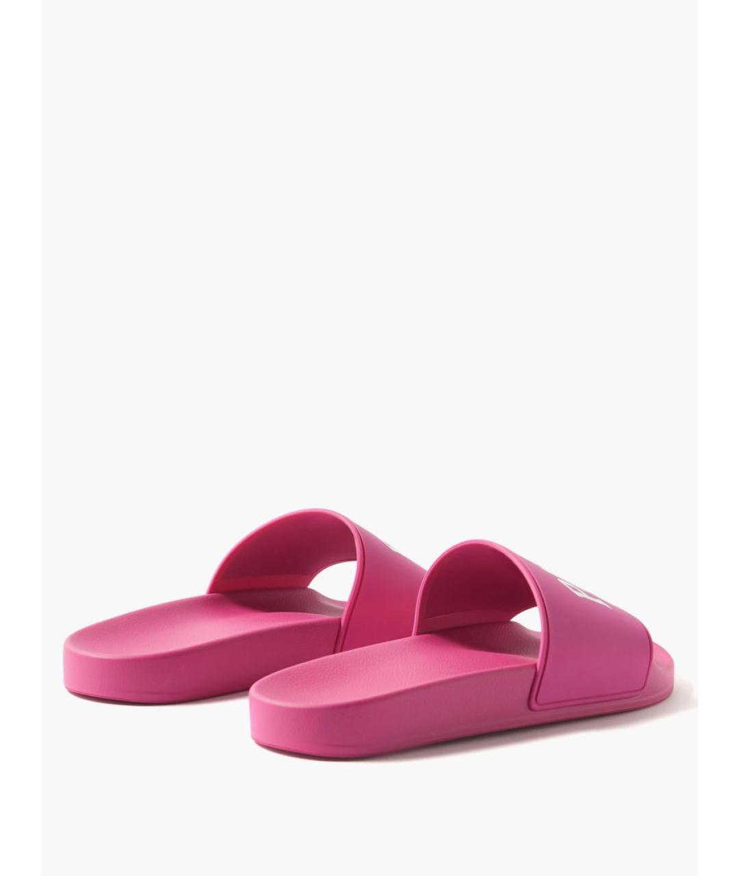 BALENCIAGA Розовые резиновые шлепанцы, фото 5