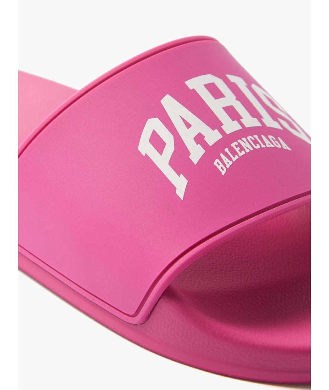 BALENCIAGA Розовые резиновые шлепанцы, фото 4