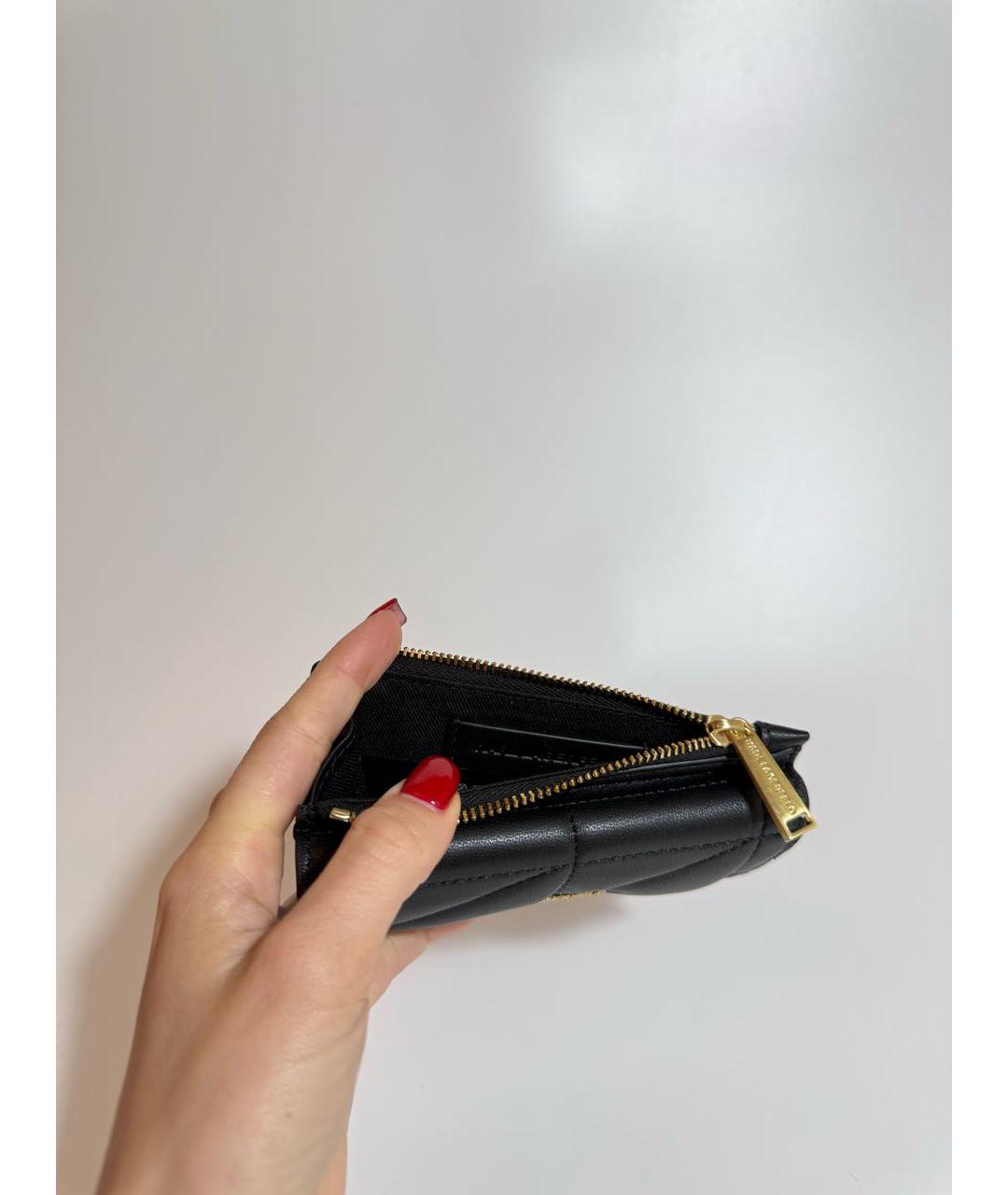 KARL LAGERFELD Черный кожаный кошелек, фото 3
