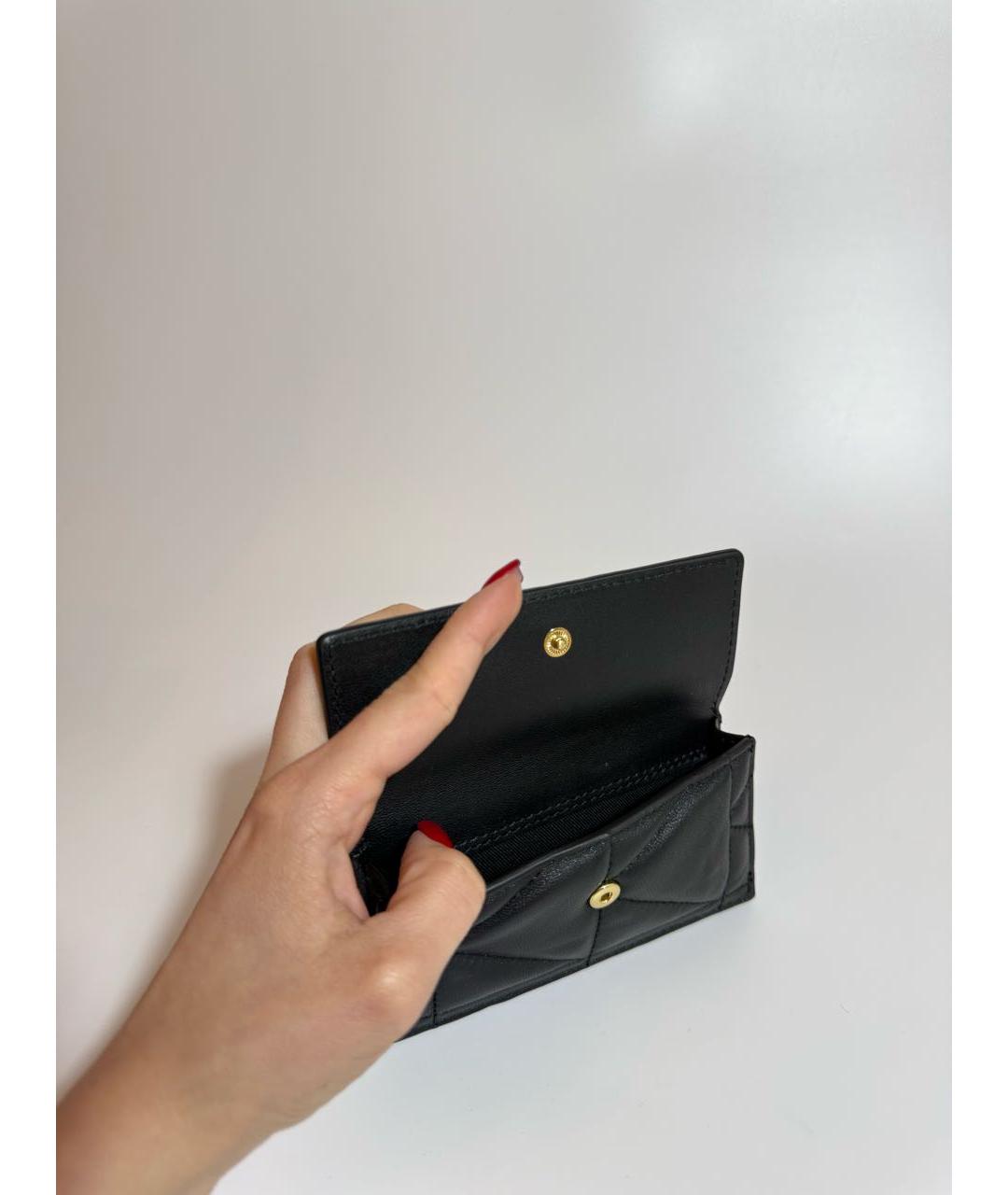 KARL LAGERFELD Черный кожаный кошелек, фото 4