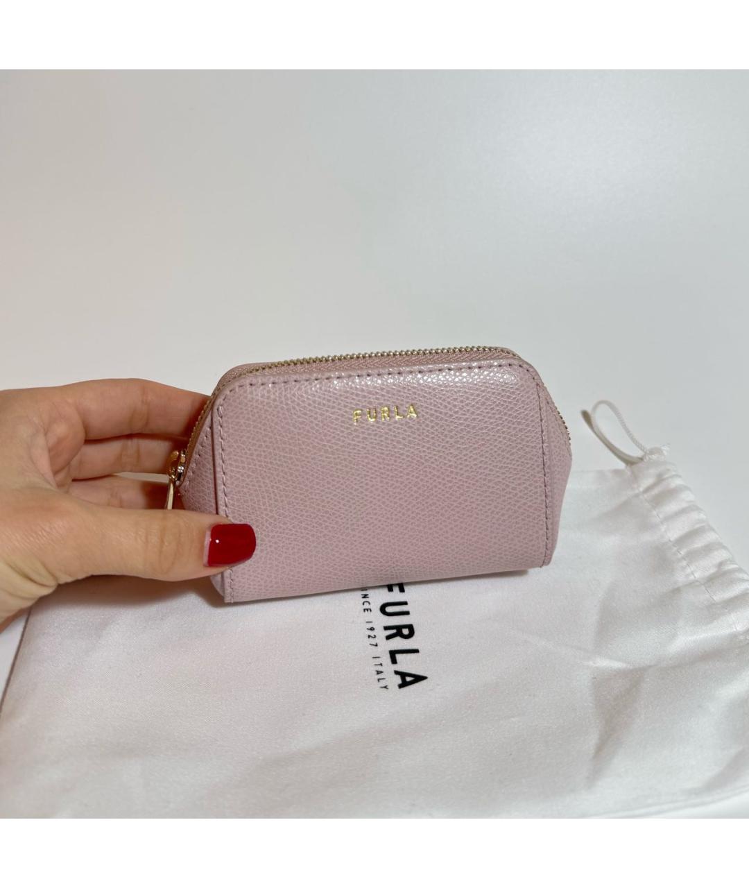FURLA Розовая кожаная косметичка, фото 5