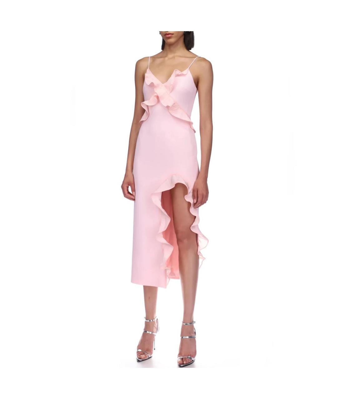 DAVID KOMA Розовое ацетатное коктейльное платье, фото 2