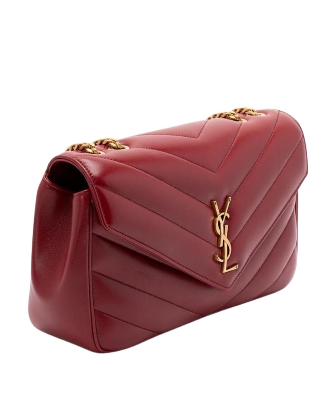 SAINT LAURENT Красная кожаная сумка через плечо, фото 3