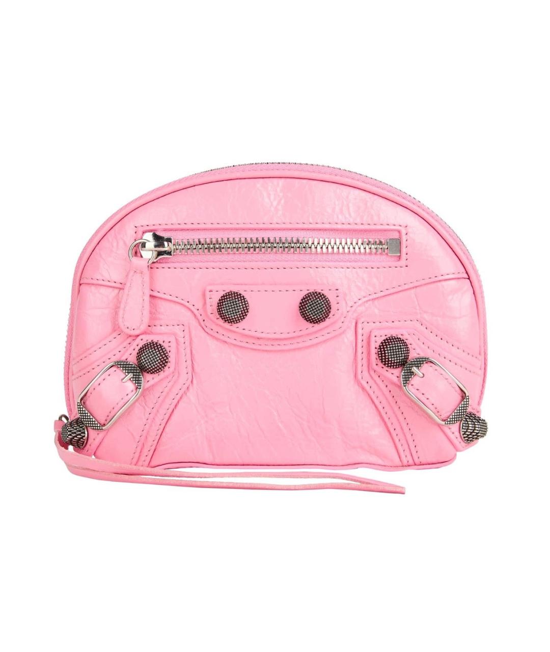 BALENCIAGA Розовая кожаная косметичка, фото 3