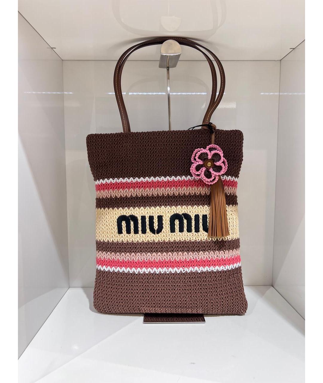 MIU MIU Мульти тканевая сумка с короткими ручками, фото 2