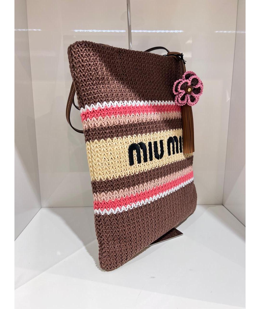 MIU MIU Мульти тканевая сумка с короткими ручками, фото 3