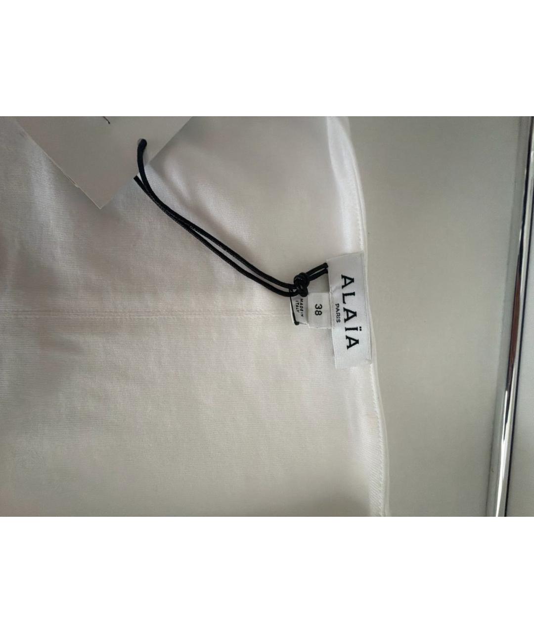 ALAIA Белая хлопко-эластановая блузы, фото 6