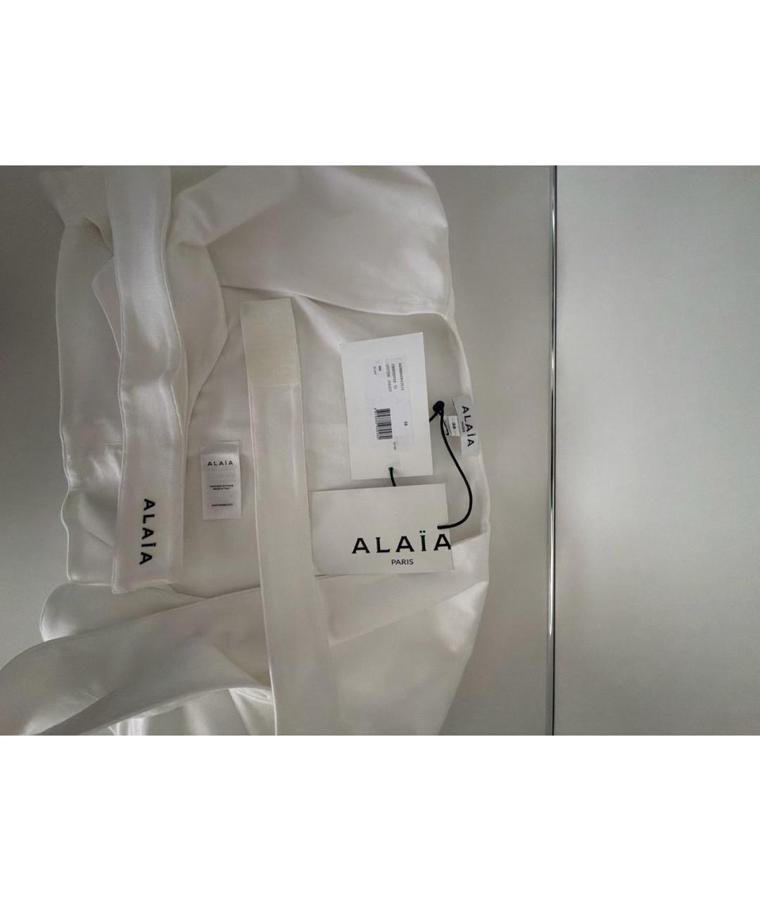 ALAIA Белая хлопко-эластановая блузы, фото 7